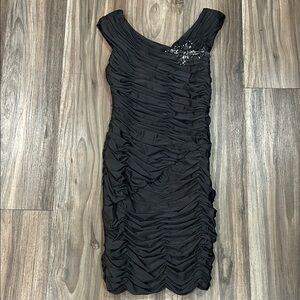 R & M Richards One Shoulder Black Dress
